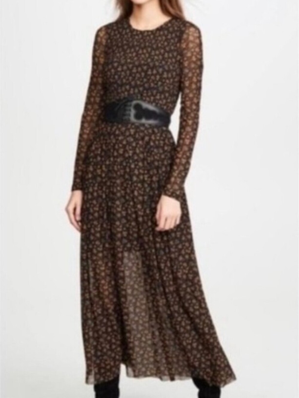 Free People Floral Maxi Dress Long Sleeve Medium